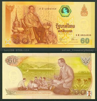 2006 Thailand 60 Baht P-116 King 60th Anniversary Of Reign Commemorative Unc